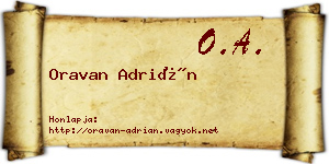 Oravan Adrián névjegykártya